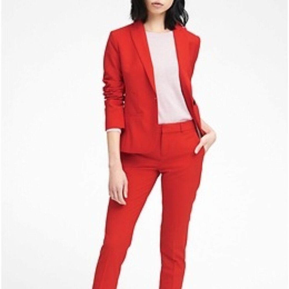 Banana Republic Classic-Fit Washable Italian Wool-Blend Blazer in Red